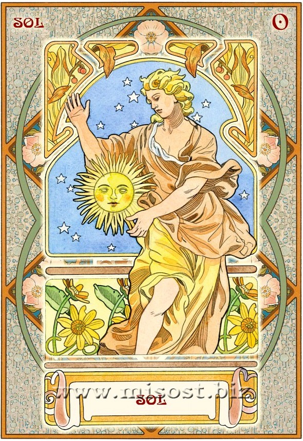 Astrological Oracle Cards. Art Nouveau